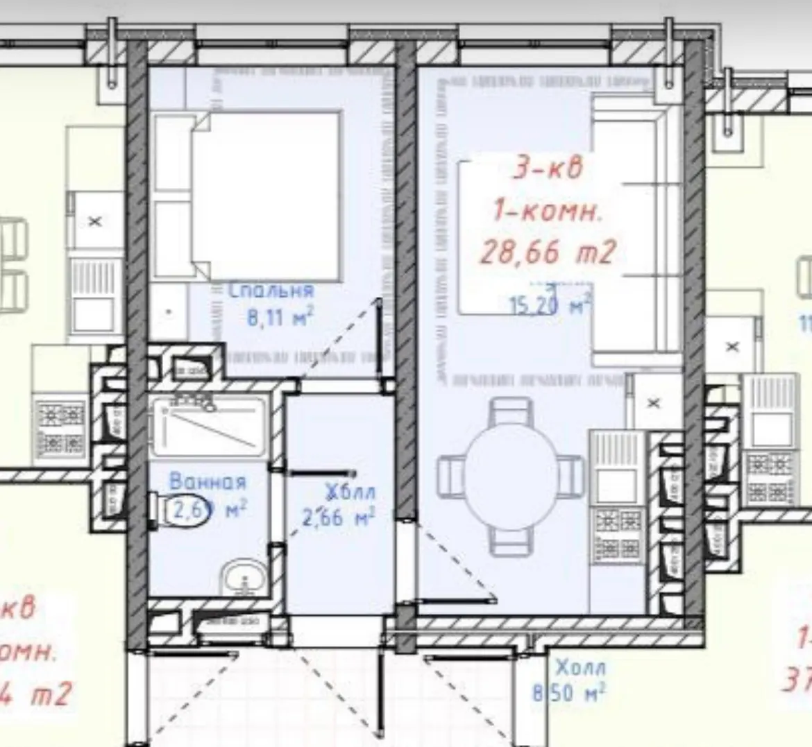 1-комн., 28.66 м², Жк Алтай — фото 1